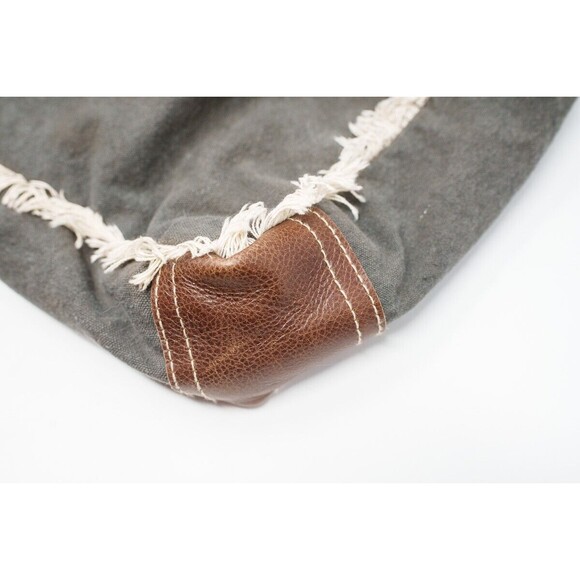 Myra Bag Leaf print Boho Gray Faux Leather & Fur accents S-115 - Picture 4 of 11